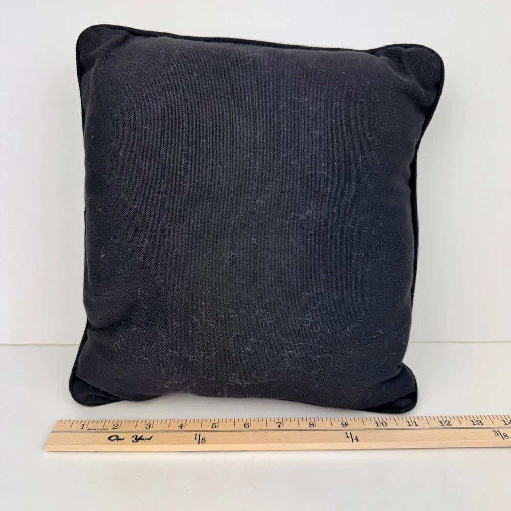 Vtg Needlepoint Tomato Decorative Pillow Checkered Border about 13.5x13in‎ READ